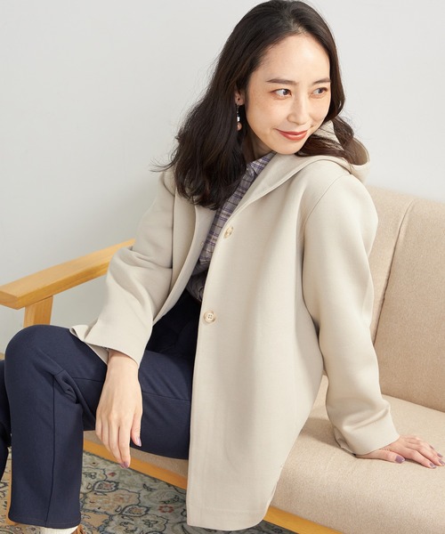 DECOY SINCE 1981（デコイシンスイチキュウハチイチ）の「★春アウター★ライトフードコート（ステンカラーコート・レディース・ネイビー/ベージュ/チャコール・M/LL/L）」の15枚目の写真