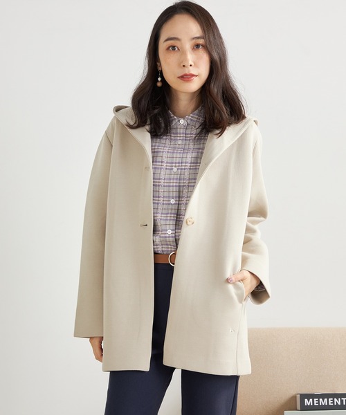 DECOY SINCE 1981（デコイシンスイチキュウハチイチ）の「★春アウター★ライトフードコート（ステンカラーコート・レディース・ネイビー/ベージュ/チャコール・M/LL/L）」の16枚目の写真