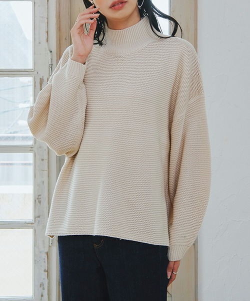 Fizz(フィズ)の「【Fizz/フィズ】 パール編みハイネックボリューム袖ニット(ニット/セーター・レディース・ブラック/ベージュ/オレンジ/アイボリー/グリーン系その他/ライトグリーン・M)」の8枚目の写真