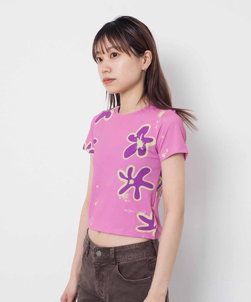 TheOpen Product(ザオープンプロダクト)の「THE OPEN PRODUCT FLOWER BABY T-SHIRT GTO222TS004(Tシャツ/カットソー・レディース・ピンク・1)」の7枚目の写真