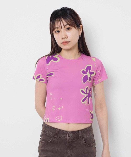 TheOpen Product(ザオープンプロダクト)の「THE OPEN PRODUCT FLOWER BABY T-SHIRT GTO222TS004(Tシャツ/カットソー・レディース・ピンク・1)」の6枚目の写真