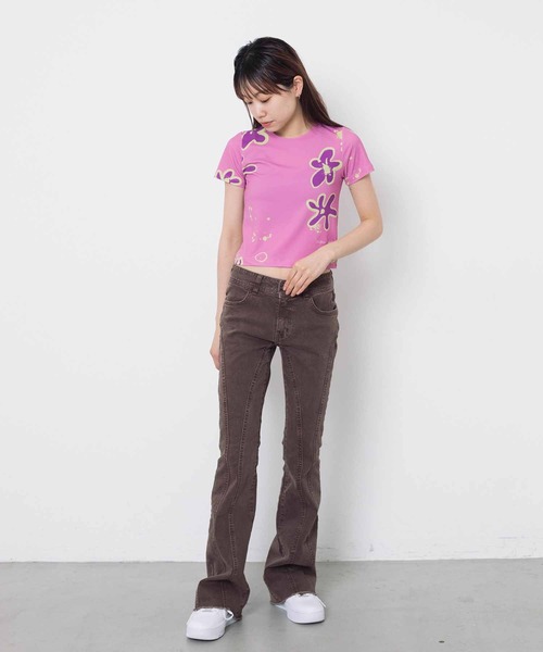 TheOpen Product(ザオープンプロダクト)の「THE OPEN PRODUCT FLOWER BABY T-SHIRT GTO222TS004(Tシャツ/カットソー・レディース・ピンク・1)」の9枚目の写真