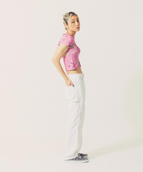 TheOpen Product(ザオープンプロダクト)の「THE OPEN PRODUCT FLOWER BABY T-SHIRT GTO222TS004(Tシャツ/カットソー・レディース・ピンク・1)」の4枚目の写真