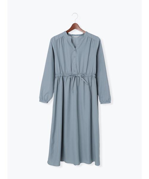 Te chichi TERRASSE（テチチテラス）の「ウエストギャザーワンピース（ワンピース・レディース・モカ/ネイビー/グリーン・ﾌﾘ-）」の2枚目の写真