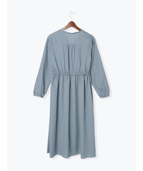 Te chichi TERRASSE（テチチテラス）の「ウエストギャザーワンピース（ワンピース・レディース・モカ/ネイビー/グリーン・ﾌﾘ-）」の5枚目の写真