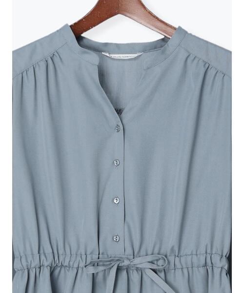 Te chichi TERRASSE（テチチテラス）の「ウエストギャザーワンピース（ワンピース・レディース・モカ/ネイビー/グリーン・ﾌﾘ-）」の6枚目の写真