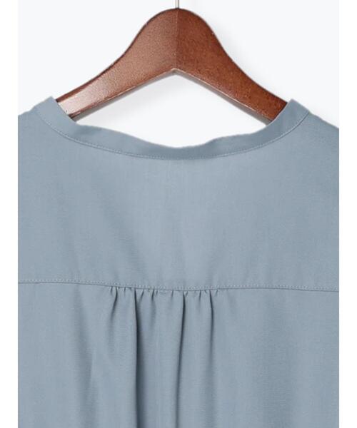 Te chichi TERRASSE（テチチテラス）の「ウエストギャザーワンピース（ワンピース・レディース・モカ/ネイビー/グリーン・ﾌﾘ-）」の9枚目の写真