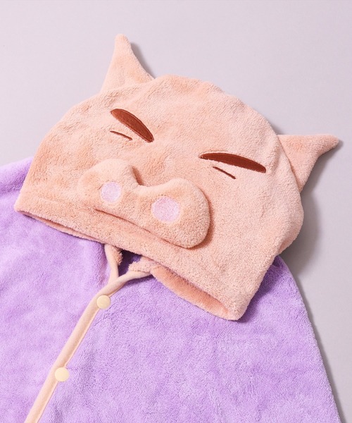 BAYBLO（ベイブロ）の「(SK)吸水速乾 マイクロファイバー ふんわり フード付き バス ポンチョ（タオル・キッズ・ベージュ系その他2/ホワイト系その他/パープル系その他/ホワイト系その他2/ピンク系その他/ブラウン系その他/ブラウン系その他2/ブルー系その他/ベージュ系その他/イエロー系その他/ピンク系その他2/パープル系その他2/イエロー系その他2/ホワイト系その他3/スカイブルー系/ピンク系/ホワイト系/ライラック系・ONE SIZE）」の13枚目の写真