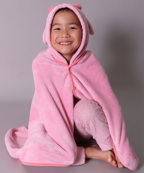 BAYBLO（ベイブロ）の「(SK)吸水速乾 マイクロファイバー ふんわり フード付き バス ポンチョ（タオル・キッズ・ベージュ系その他2/ホワイト系その他/パープル系その他/ホワイト系その他2/ピンク系その他/ブラウン系その他/ブラウン系その他2/ブルー系その他/ベージュ系その他/イエロー系その他/ピンク系その他2/パープル系その他2/イエロー系その他2/ホワイト系その他3/スカイブルー系/ピンク系/ホワイト系/ライラック系・ONE SIZE）」の16枚目の写真