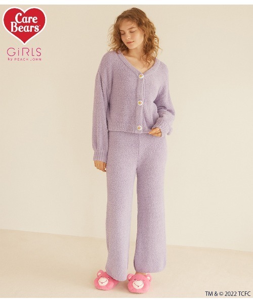 ★PJ★ピーチジョン ルームウェア オーバーオール サロペット ピンク モコモコ PEACH JOHN（ピーチジョン）の「ケアベアふわもこカーデ
