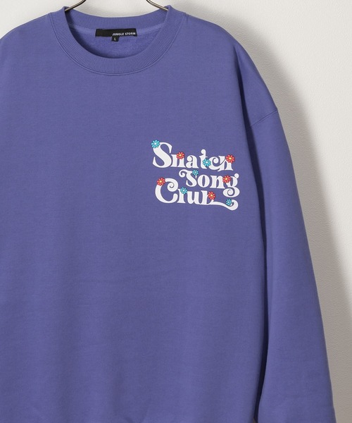 SlashDate(スラッシュデイト)の「フラワーデザイン発泡プリントスウェット/バックプリント/ビッグシルエット/ユニセックス/裏起毛(スウェット・メンズ・パープル系その他/マスタード/ホワイト系その他/ブラック系その他/ブルー/パープル/ブラック/ホワイト・M/L)」の22枚目の写真