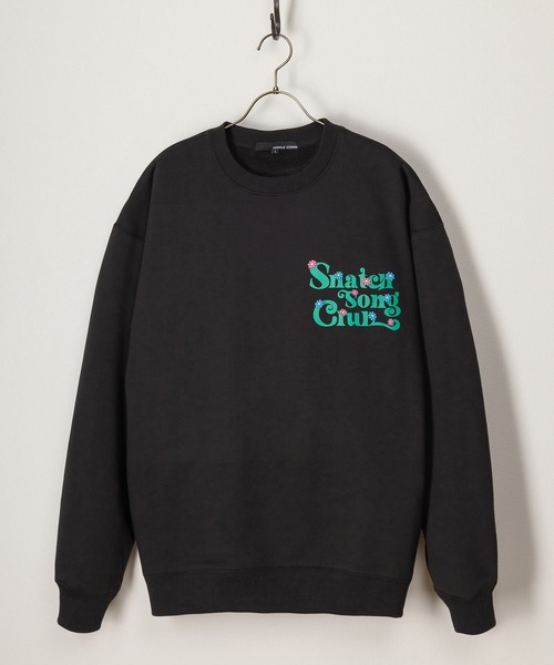 SlashDate(スラッシュデイト)の「フラワーデザイン発泡プリントスウェット/バックプリント/ビッグシルエット/ユニセックス/裏起毛(スウェット・メンズ・パープル系その他/マスタード/ホワイト系その他/ブラック系その他/ブルー/パープル/ブラック/ホワイト・M/L)」の20枚目の写真