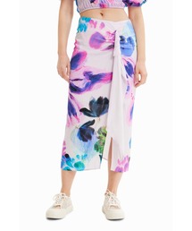 M. Christian Lacroix スカーフ スリット ミディスカート