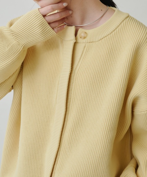 Aunt Marie's(アントマリーズ)の「クルーネックオーバーサイズカラーカーデ(カーディガン/ボレロ・レディース・ライトブルー/イエロー/アイボリー/ピンク/グレー・FREE)」の8枚目の写真