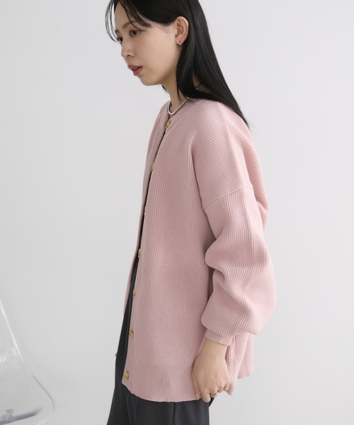 (取寄) ノーマ カマリ レディース スーパー オーバーサイズ ボーイフレンズ ネック Red セール】クルーネックオーバーサイズカラーカーデ（カーディガン