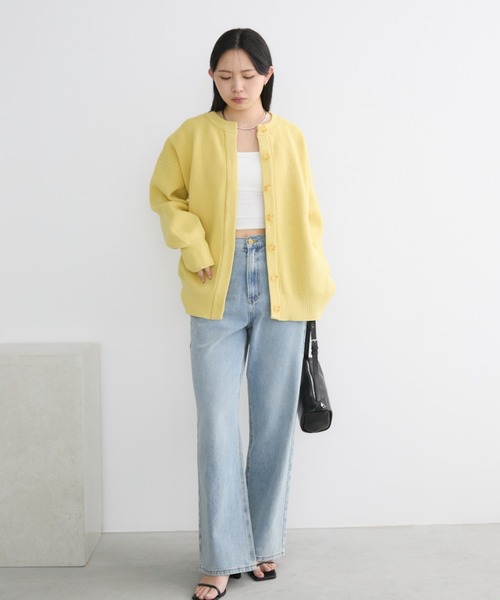 Aunt Marie's(アントマリーズ)の「クルーネックオーバーサイズカラーカーデ(カーディガン/ボレロ・レディース・ライトブルー/イエロー/アイボリー/ピンク/グレー・FREE)」の20枚目の写真