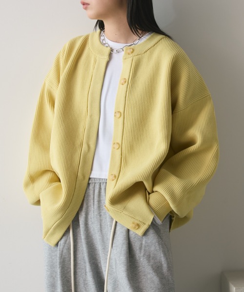 Aunt Marie's(アントマリーズ)の「クルーネックオーバーサイズカラーカーデ(カーディガン/ボレロ・レディース・ライトブルー/イエロー/アイボリー/ピンク/グレー・FREE)」の22枚目の写真