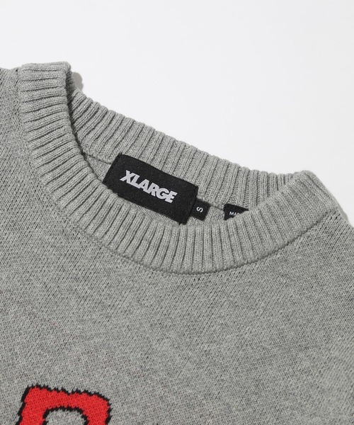 XLARGE(エクストララージ)の「LISTEN TO THE RECORD SWEATER(ニット/セーター・メンズ・グレー/ブラック/ベージュ・S/M/L/XL)」の5枚目の写真