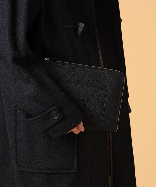 BEAMS LIGHTS(ビームスライツ)の「BEAMS LIGHTS / レザー クラッチバッグ(トートバッグ・メンズ・ブラウン系その他2/ブラック・ONE SIZE)」の4枚目の写真