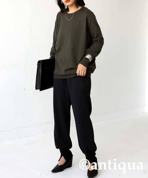 antiqua（アンティカ）の「綿100％生地シンプルニット（ニット/セーター・レディース・グリーン/ブラック/レッド/ダークグレー/ブルー/ライトグリーン/アイボリー・FREE）」の20枚目の写真