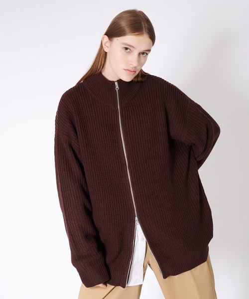 ONCILY（オンシェリー）の「DRIVERS KNIT CARDIGAN / ドライバーズニットカーディガン（カーディガン/ボレロ・メンズ・ダークブラウン/ネイビー・MEDIUM/LARGE）」の17枚目の写真