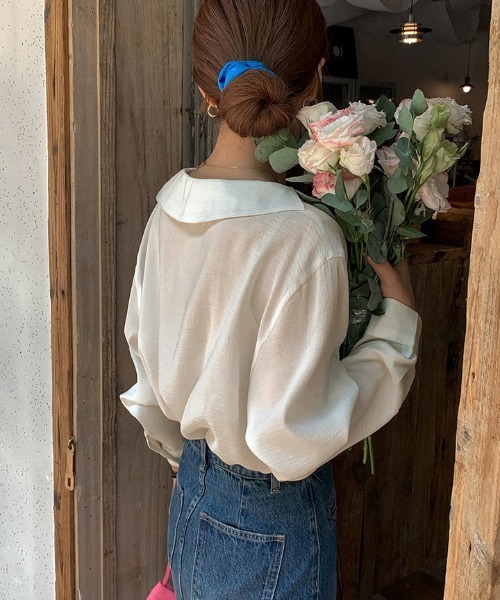 AMELY(エミリー)の「オープンカラーシャツ(シャツ/ブラウス・レディース・グリーン系その他/オフホワイト/ペールイエロー/ブラック・フリー)」の16枚目の写真