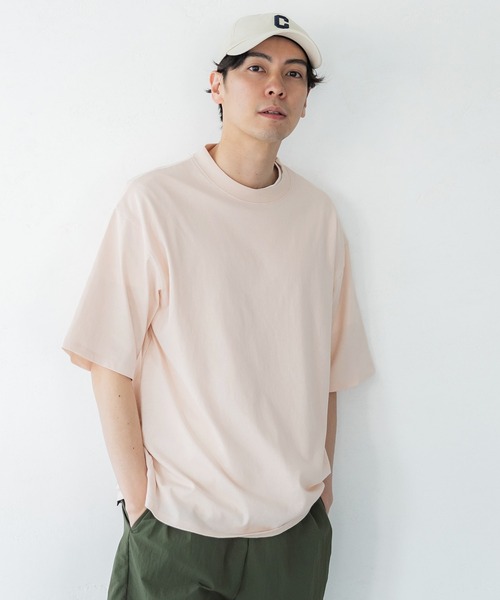 coca（coca）（コカ）の「メンズOEコットンクルーネックTシャツ（Tシャツ/カットソー・メンズ・ホワイト/ライトグレー/ネイビー/ライトグリーン/ブラック/オレンジ/ライトベージュ/ピンク・L/M/XL）」の7枚目の写真