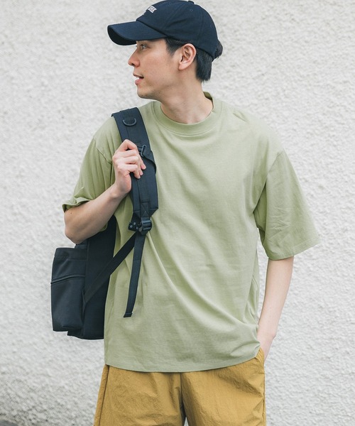 coca（coca）（コカ）の「メンズOEコットンクルーネックTシャツ（Tシャツ/カットソー・メンズ・ホワイト/ライトグレー/ネイビー/ライトグリーン/ブラック/オレンジ/ライトベージュ/ピンク・L/M/XL）」の6枚目の写真