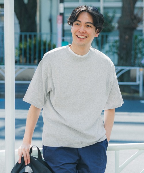 coca（coca）（コカ）の「メンズOEコットンクルーネックTシャツ（Tシャツ/カットソー・メンズ・ホワイト/ライトグレー/ネイビー/ライトグリーン/ブラック/オレンジ/ライトベージュ/ピンク・L/M/XL）」の4枚目の写真