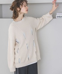 JEANASIS | 7Gコットンスリットプルオーバー/191810(ニット/セーター)