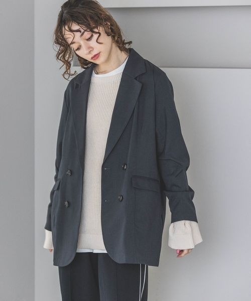 JEANASIS（ジーナシス）の「7Gコットンスリットプルオーバー/191810（ニット/セーター・レディース・ネイビー/オフホワイト/グリーン・FREE）」の16枚目の写真