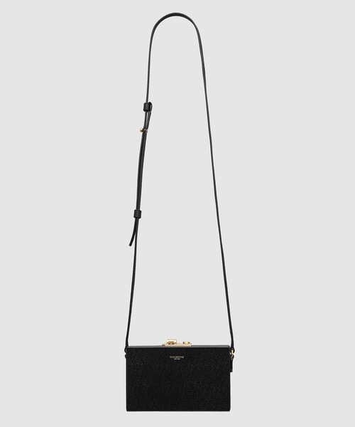 THOM BROWNE(トムブラウン)の「MINI TRUNK CLUTCH W/ SHOULDER STRAP IN PEBBLE GRAIN LEATHER BLACK O/S(ショルダーバッグ・レディース・ブラック・ONE SIZE)」の1枚目の写真
