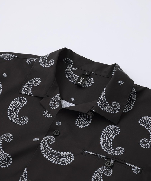 SILAS（サイラス）の「PAISLEY S/S OPEN COLLAR SHIRT（シャツ/ブラウス・メンズ・ブラック/ライトグリーン・XL/L/M）」の4枚目の写真