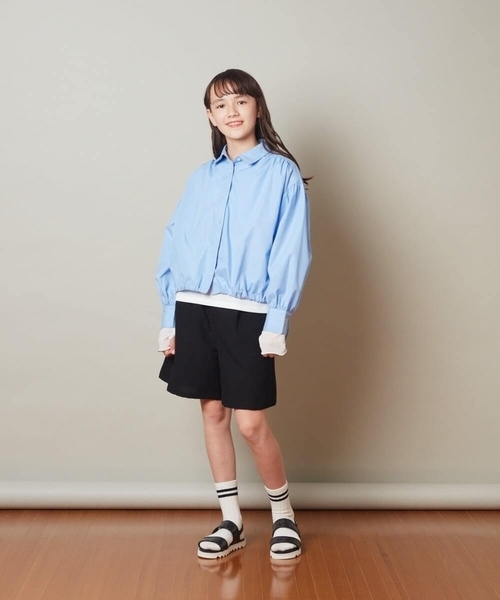 a.v.v（アーヴェヴェ）の「[100-130]タックショートパンツ（その他パンツ・キッズ・ブラック/ミント・100/110/120/130）」の8枚目の写真