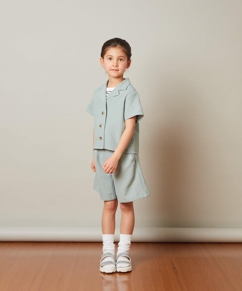 a.v.v（アーヴェヴェ）の「[100-130]タックショートパンツ（その他パンツ・キッズ・ブラック/ミント・100/110/120/130）」の10枚目の写真