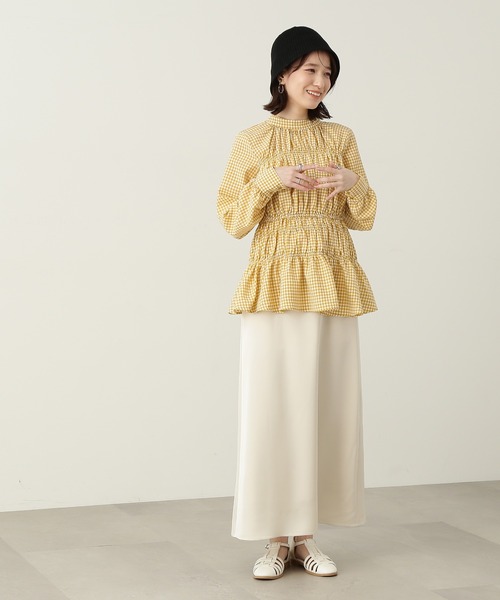 N.（N. Natural Beauty Basic）（エヌエヌナチュラルビューティーベーシック）の「◆シャーリングペプラムブラウス（シャツ/ブラウス・レディース・ブラック系その他/ベージュ系その他/オレンジ・MEDIUM）」の15枚目の写真