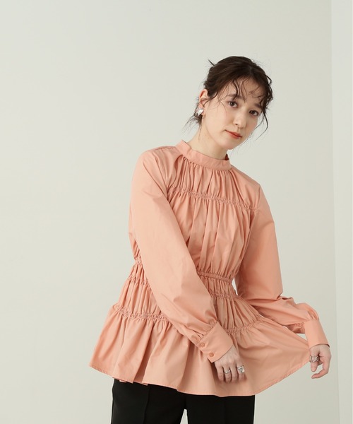 N.（N. Natural Beauty Basic）（エヌエヌナチュラルビューティーベーシック）の「◆シャーリングペプラムブラウス（シャツ/ブラウス・レディース・ブラック系その他/ベージュ系その他/オレンジ・MEDIUM）」の22枚目の写真