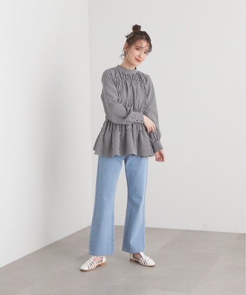 N.（N. Natural Beauty Basic）（エヌエヌナチュラルビューティーベーシック）の「◆シャーリングペプラムブラウス（シャツ/ブラウス・レディース・ブラック系その他/ベージュ系その他/オレンジ・MEDIUM）」の5枚目の写真