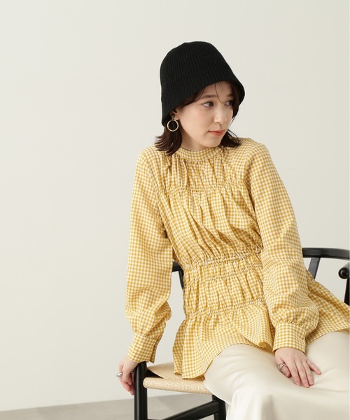 N.（N. Natural Beauty Basic）（エヌエヌナチュラルビューティーベーシック）の「◆シャーリングペプラムブラウス（シャツ/ブラウス・レディース・ブラック系その他/ベージュ系その他/オレンジ・MEDIUM）」の13枚目の写真