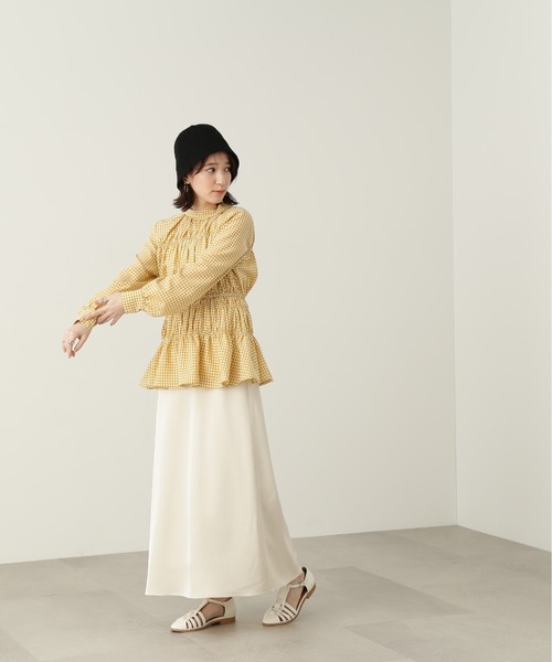 N.（N. Natural Beauty Basic）（エヌエヌナチュラルビューティーベーシック）の「◆シャーリングペプラムブラウス（シャツ/ブラウス・レディース・ブラック系その他/ベージュ系その他/オレンジ・MEDIUM）」の16枚目の写真