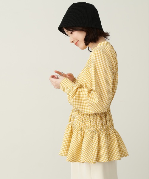 N.（N. Natural Beauty Basic）（エヌエヌナチュラルビューティーベーシック）の「◆シャーリングペプラムブラウス（シャツ/ブラウス・レディース・ブラック系その他/ベージュ系その他/オレンジ・MEDIUM）」の17枚目の写真
