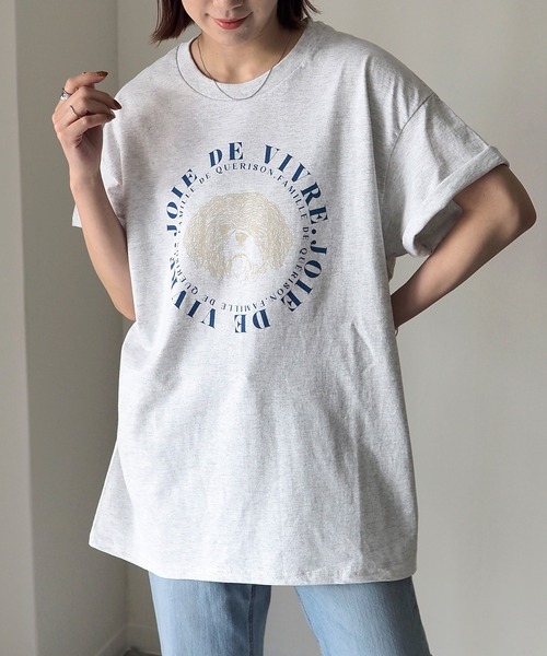 Riberry（リベリー）の「GILDAN DOGサークルロゴプリントT（Tシャツ/カットソー・レディース・グレー系その他/グレー系その他2/ホワイト×グリーン/ホワイト×レッド・LARGE）」の6枚目の写真