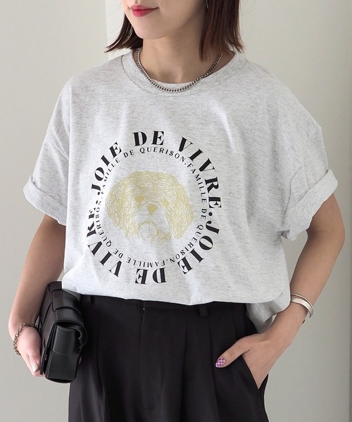 Riberry（リベリー）の「GILDAN DOGサークルロゴプリントT（Tシャツ/カットソー・レディース・グレー系その他/グレー系その他2/ホワイト×グリーン/ホワイト×レッド・LARGE）」の21枚目の写真