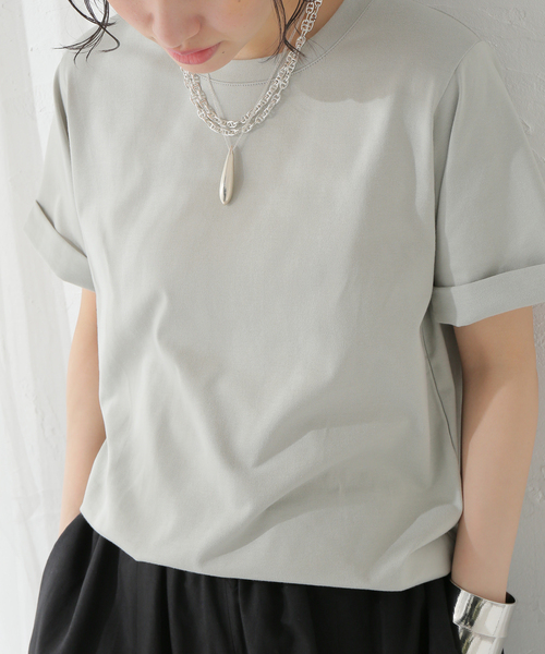 journal standard L'essage（ジャーナルスタンダードレサージュ）の「スワイーTシャツ（Tシャツ/カットソー・レディース・チャコールグレー/アーミー/ホワイト・FREE）」の3枚目の写真