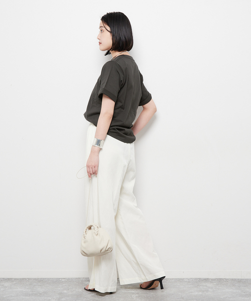 journal standard L'essage（ジャーナルスタンダードレサージュ）の「スワイーTシャツ（Tシャツ/カットソー・レディース・チャコールグレー/アーミー/ホワイト・FREE）」の18枚目の写真