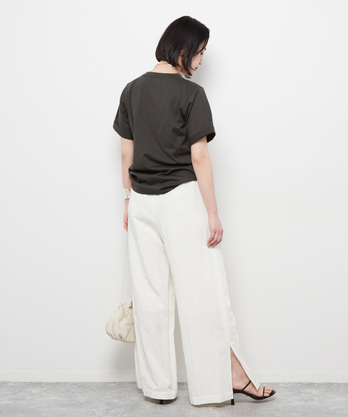 journal standard L'essage（ジャーナルスタンダードレサージュ）の「スワイーTシャツ（Tシャツ/カットソー・レディース・チャコールグレー/アーミー/ホワイト・FREE）」の12枚目の写真