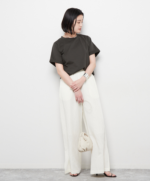 journal standard L'essage（ジャーナルスタンダードレサージュ）の「スワイーTシャツ（Tシャツ/カットソー・レディース・チャコールグレー/アーミー/ホワイト・FREE）」の15枚目の写真