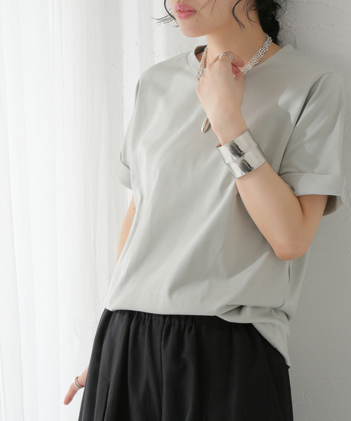 journal standard L'essage（ジャーナルスタンダードレサージュ）の「スワイーTシャツ（Tシャツ/カットソー・レディース・チャコールグレー/アーミー/ホワイト・FREE）」の19枚目の写真