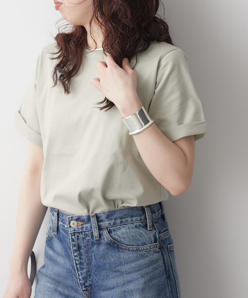 journal standard L'essage（ジャーナルスタンダードレサージュ）の「スワイーTシャツ（Tシャツ/カットソー・レディース・チャコールグレー/アーミー/ホワイト・FREE）」の11枚目の写真