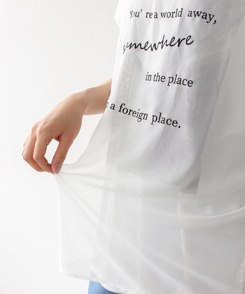 Three Four Time(スリーフォータイム)の「タウン柄3DTシャツ(Tシャツ/カットソー・レディース・オフホワイト/ネイビー/キャメル・FREE)」の7枚目の写真